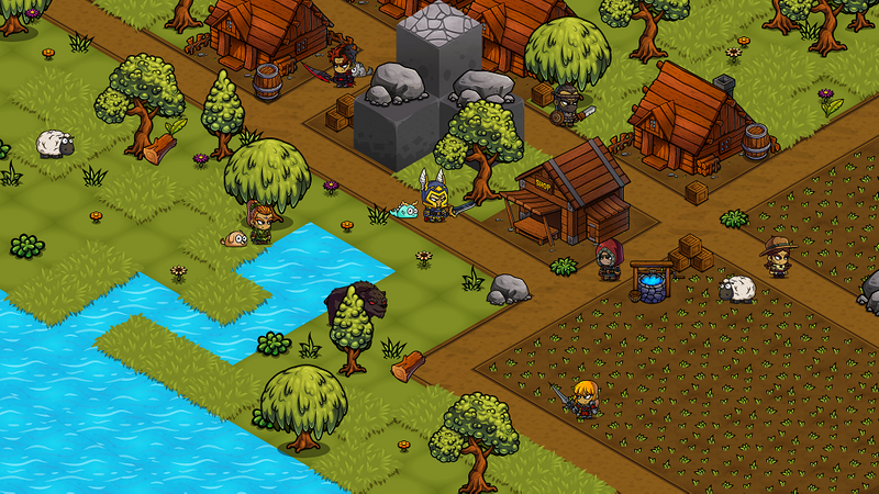 Just a village including player owned lands and buildings